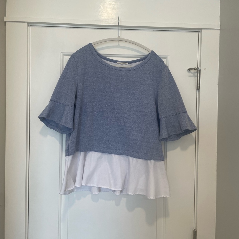 Jane & Delaney - Blue & White Blouse